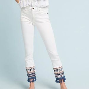Driftwood Colette Floral Cropped Tassel Jeans